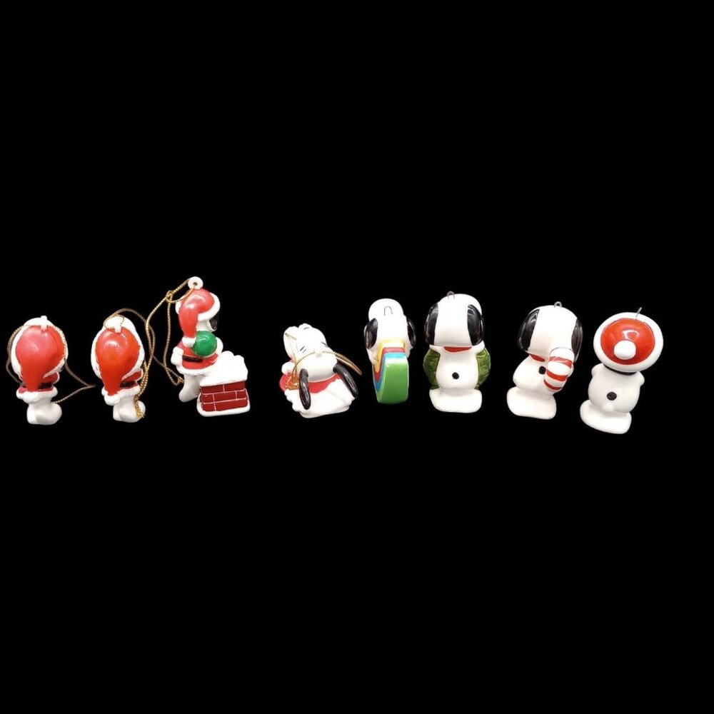 Vtg Peanuts Snoopy Ornament Lot of 9 Christmas Whitman's Candies Sleigh Bank - Picture 3 of 16